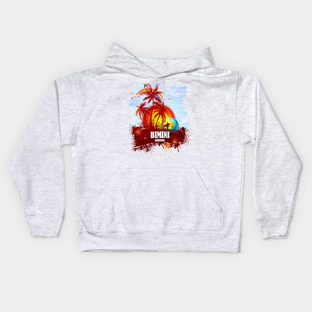 Bimini Bahamas Sunset Kids Hoodie by dejava